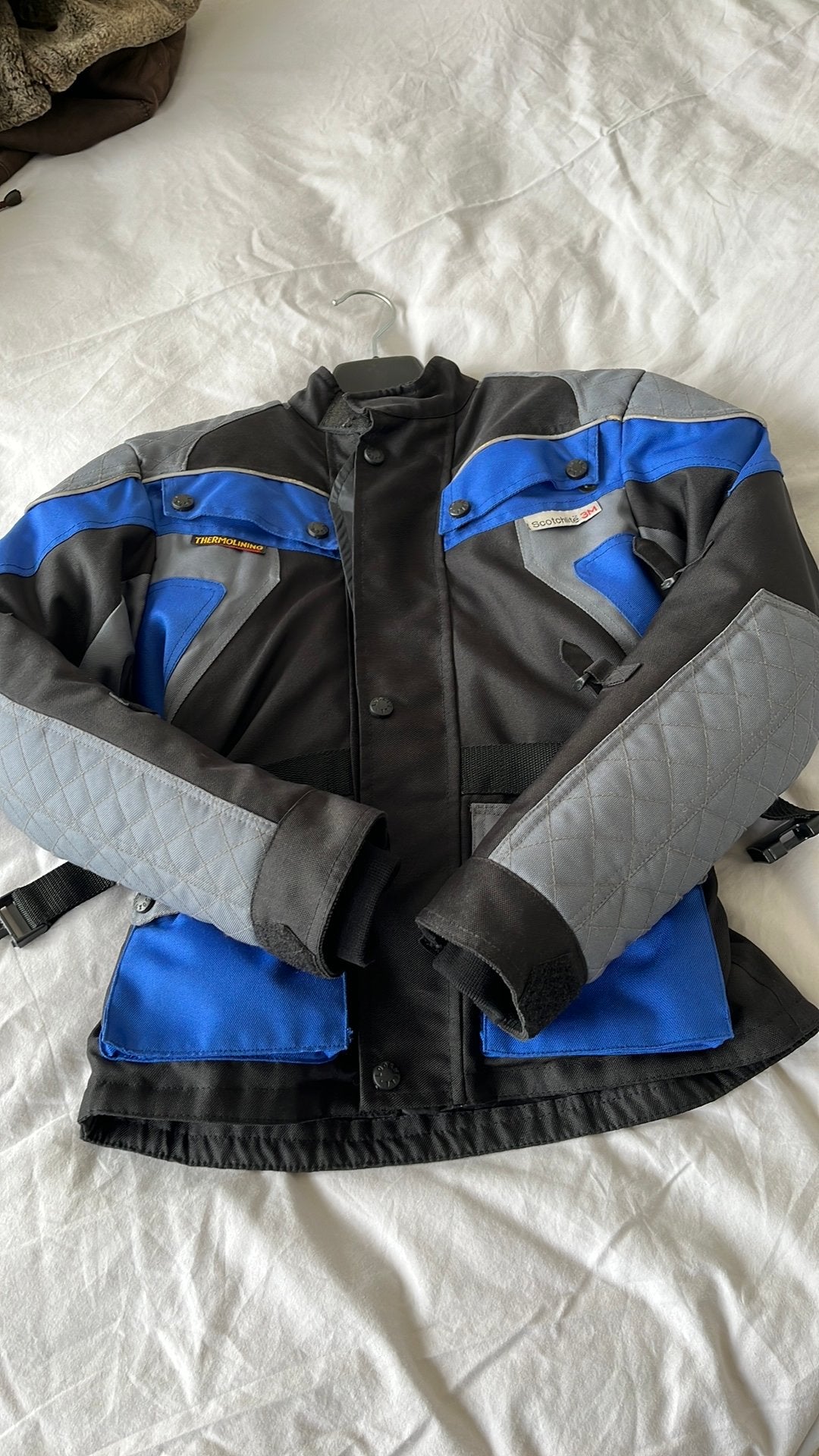 Kinder motorjas maat 128/134 - Zwart/Blauw/Grijs, Motoren, Ophalen of Verzenden, Tweedehands, Kinderen, Jas | textiel