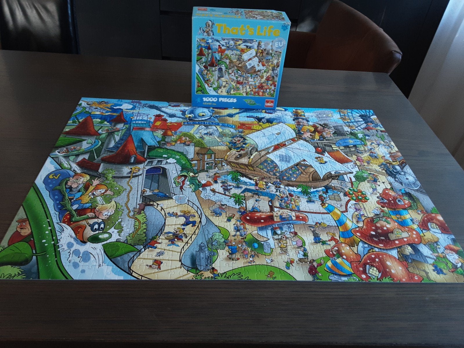 Leuke puzzel 1000 stukjes - Kinderpretpark compleet, Kinderen en Baby's, Speelgoed | Kinderpuzzels, Ophalen of Verzenden, Meer dan 50 stukjes