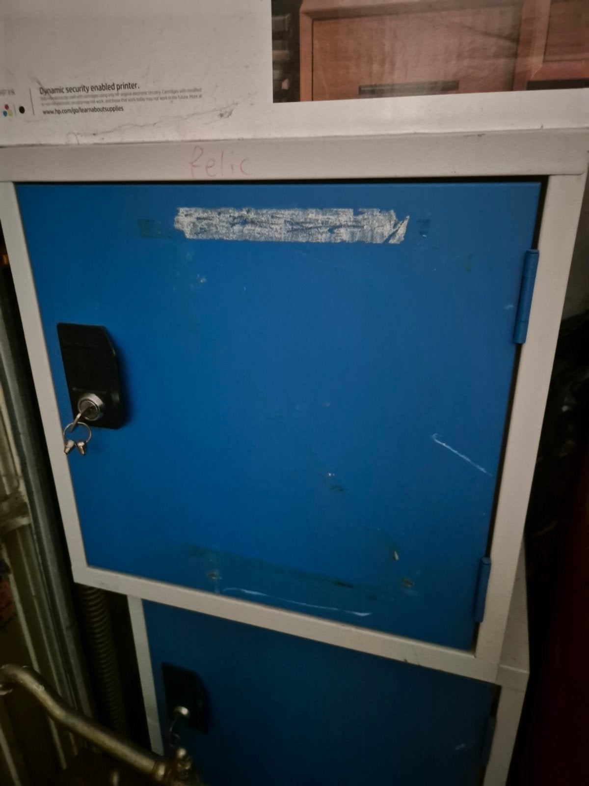 3 lockers, blauw/grijs, 38x38x38 cm, Ophalen, Gebruikt