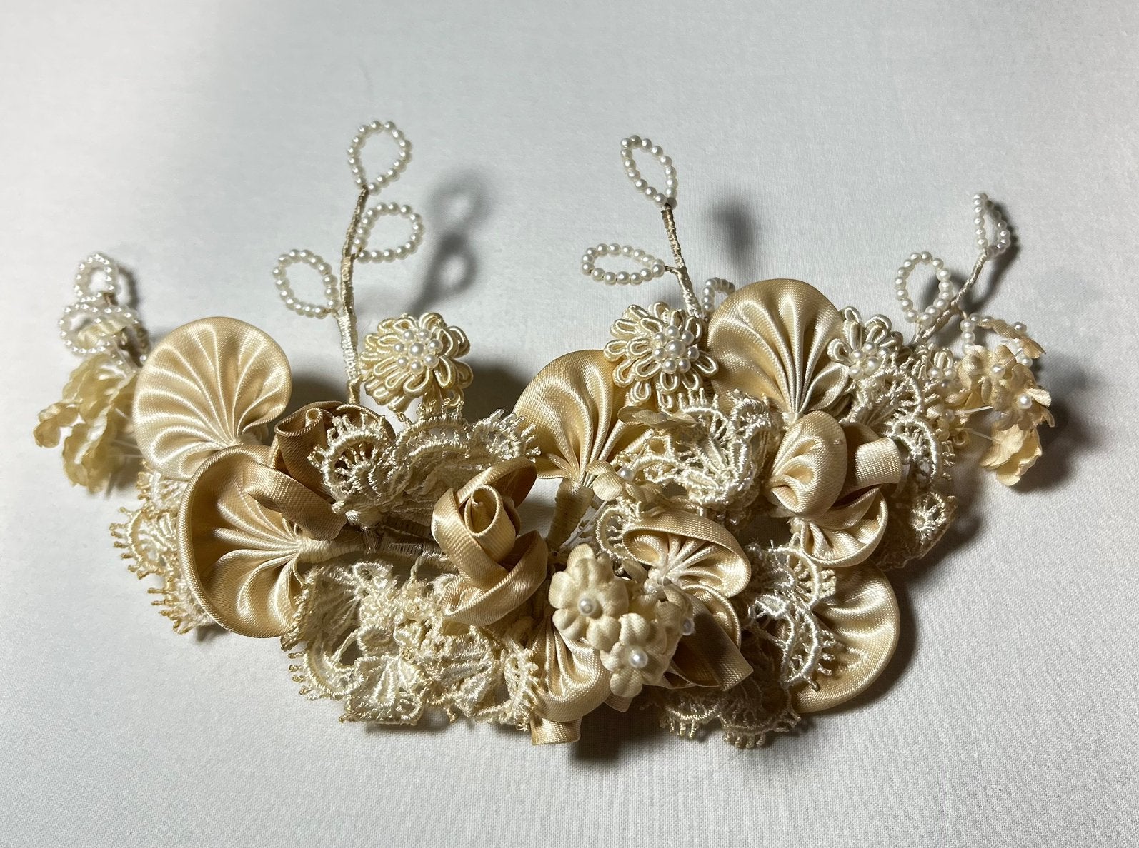 Zeer mooie Antieke tiara, kroon, 29 cm, Ophalen of Verzenden