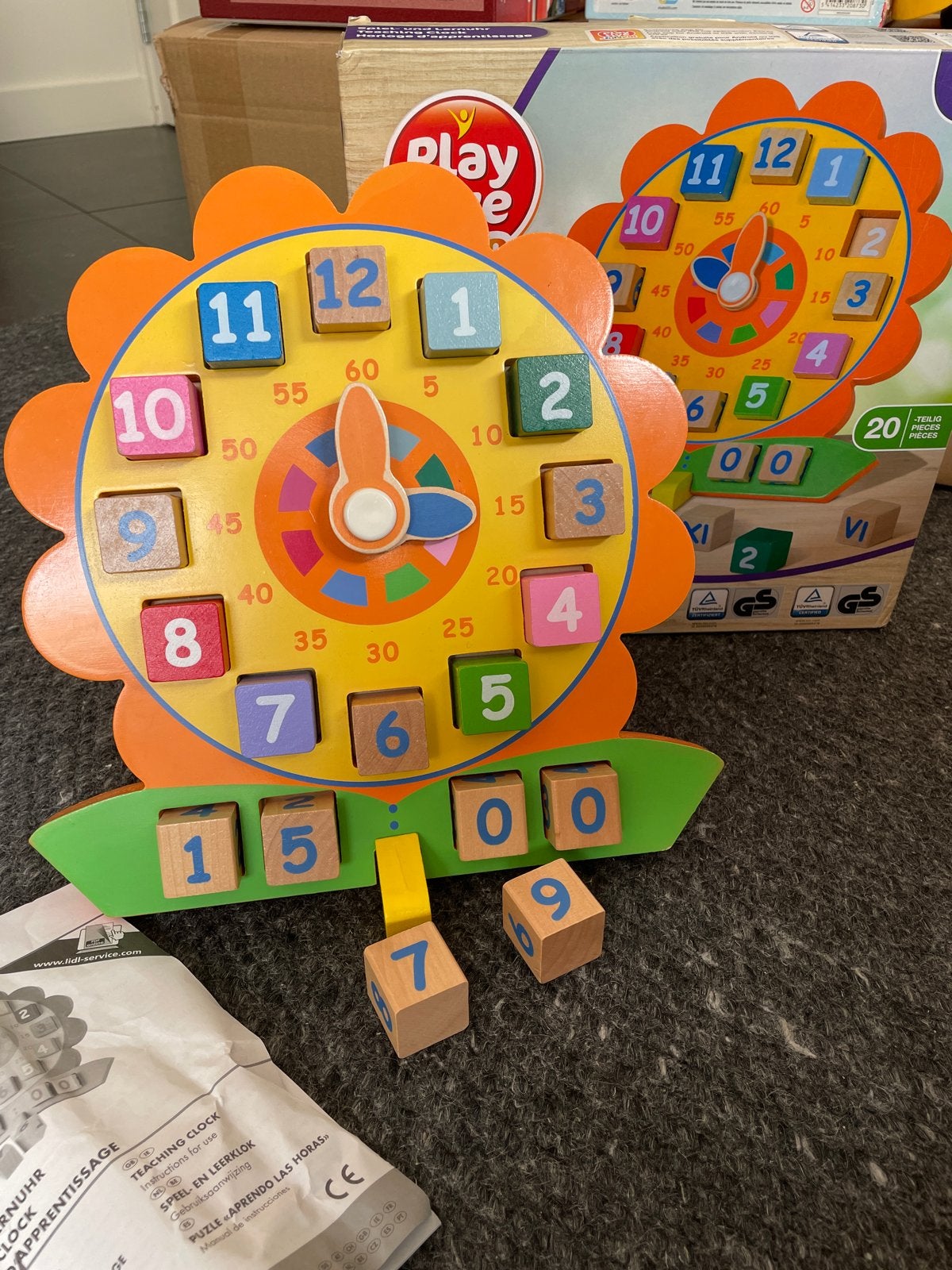 Playtive junior Houten Leerklok - Educatief Speelgoed, Ophalen of Verzenden, Zo goed als nieuw, Puzzelen