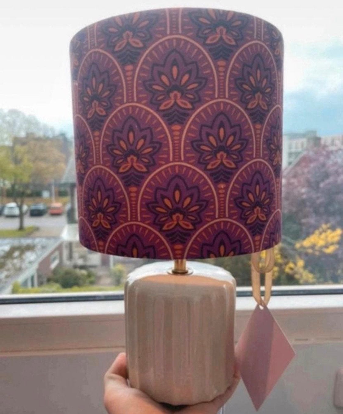 Stijlvolle kleurrijke lampenkap NIEUW, Huis en Inrichting, Lampen | Lampenkappen, Ophalen of Verzenden, Zo goed als nieuw, Oranje