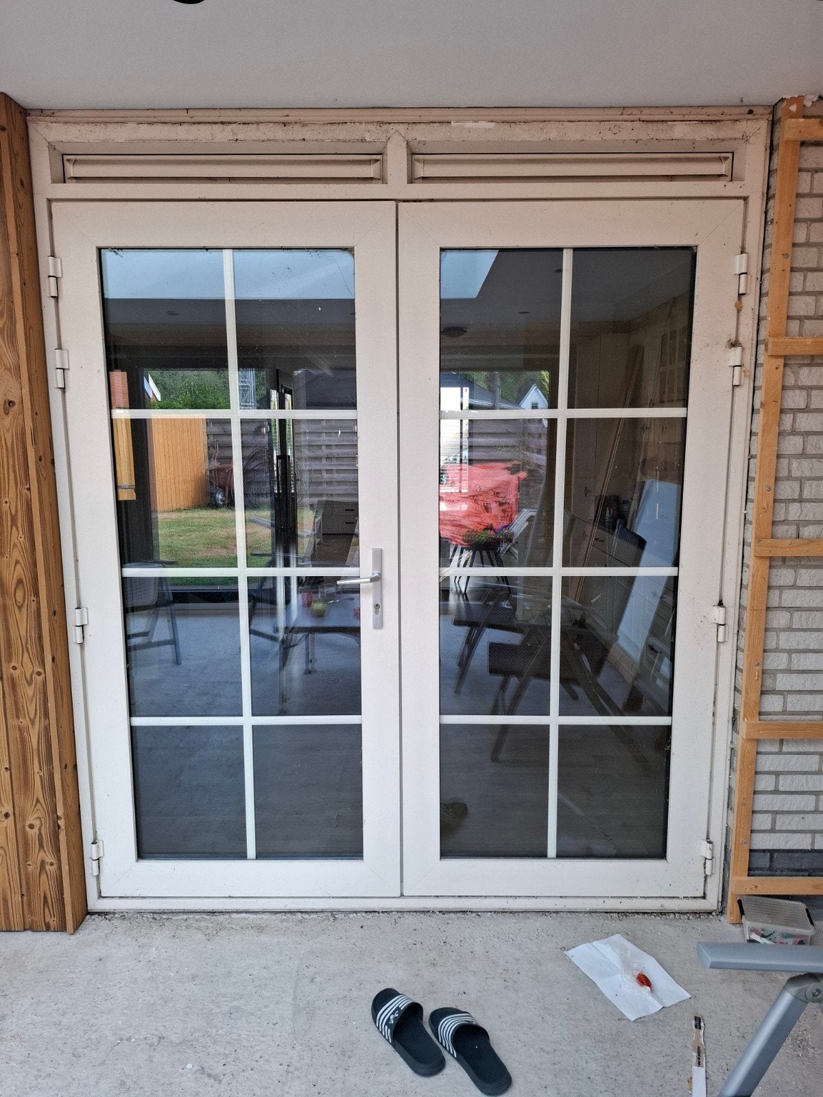 Kunstofkozijn Dubbele terrasdeuren 205x240 cm met HR++ glas, Doe-het-zelf en Verbouw, Deuren en Horren, Ophalen of Verzenden