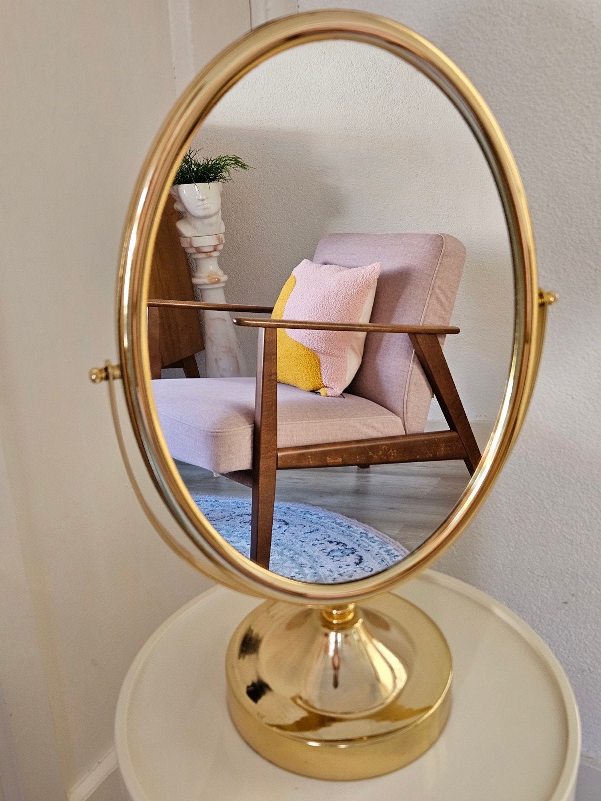 Vintage Hollywood Regency XL kapspiegel, .., Ophalen of Verzenden, ..., Minder dan 100 cm