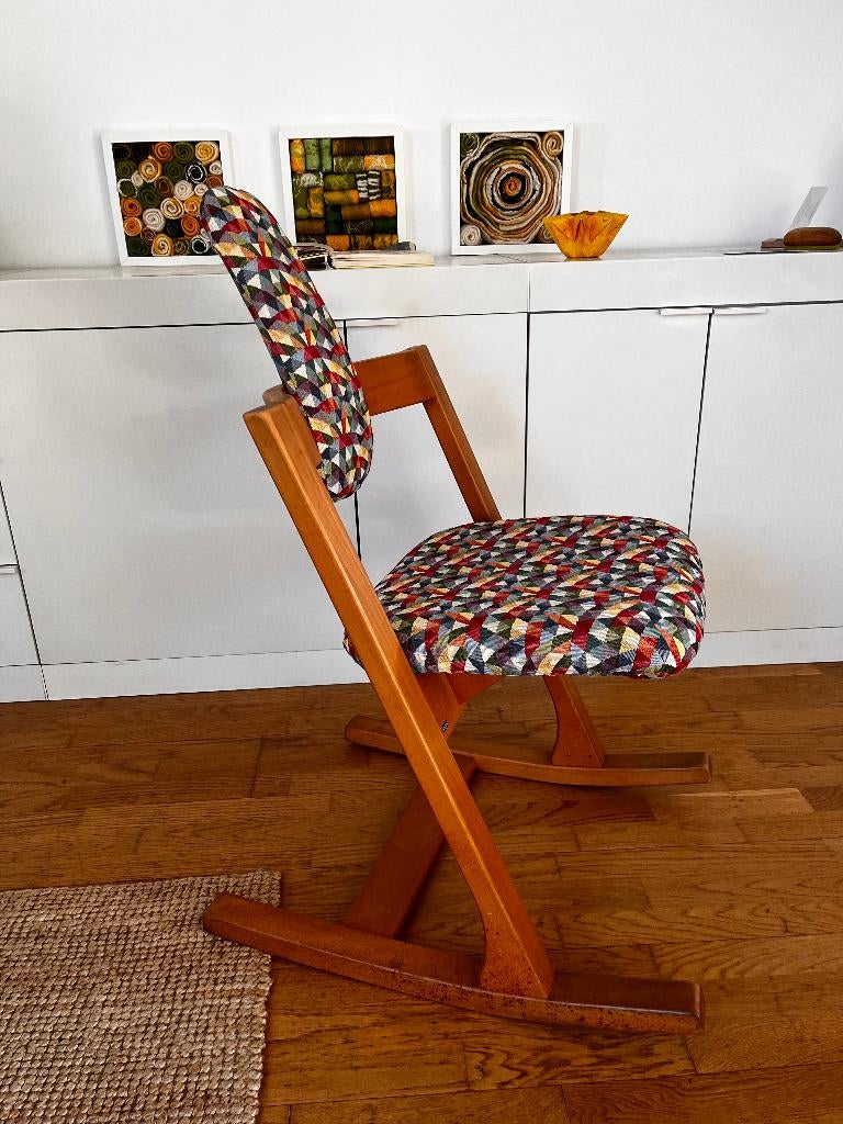 Stokke Pendulum eetkamer- en/of bureaustoel, Ophalen, Gebruikt, Blauw, Design