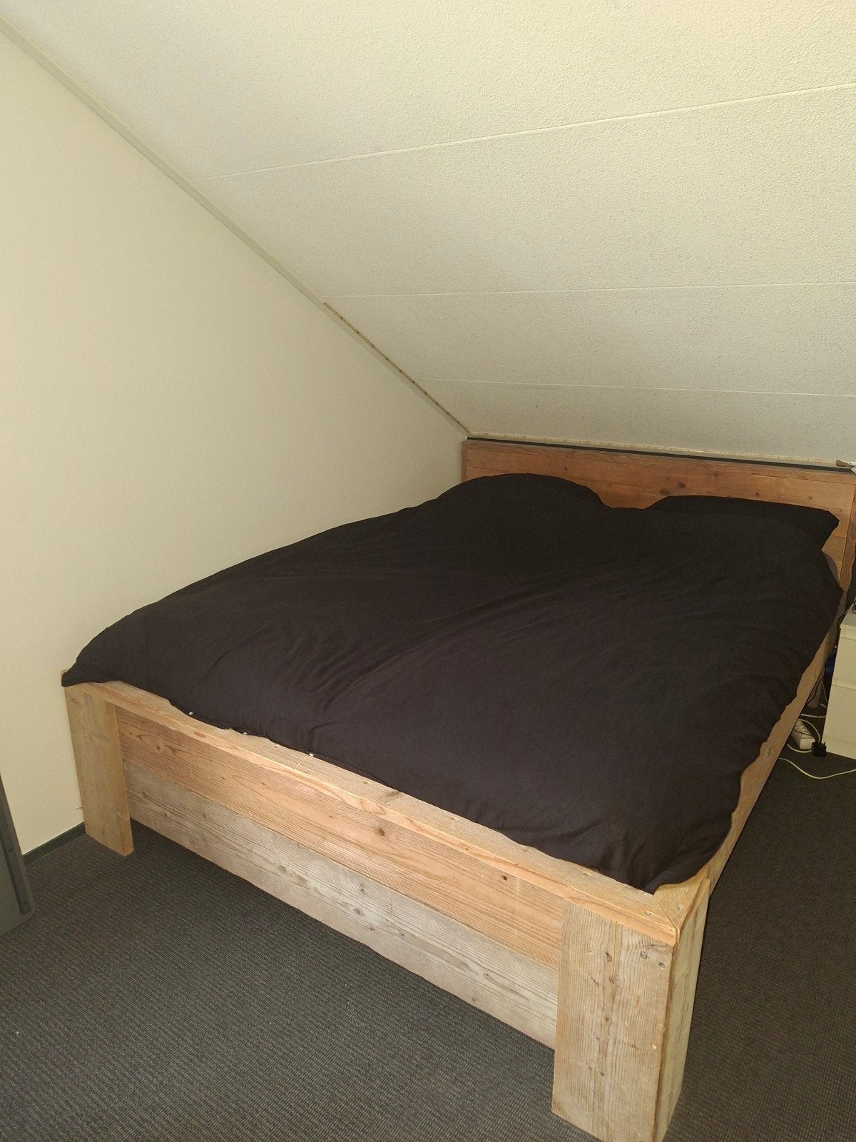 steigerhouten bed 215 x 175, Ophalen, 210 cm, Steigerhout, Tweepersoons