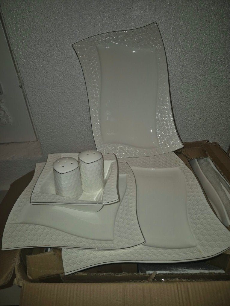 Eetset servies 6 persoons (nieuw!), Huis en Inrichting, Nieuw, Ophalen of Verzenden, Bord(en), Overige stijlen