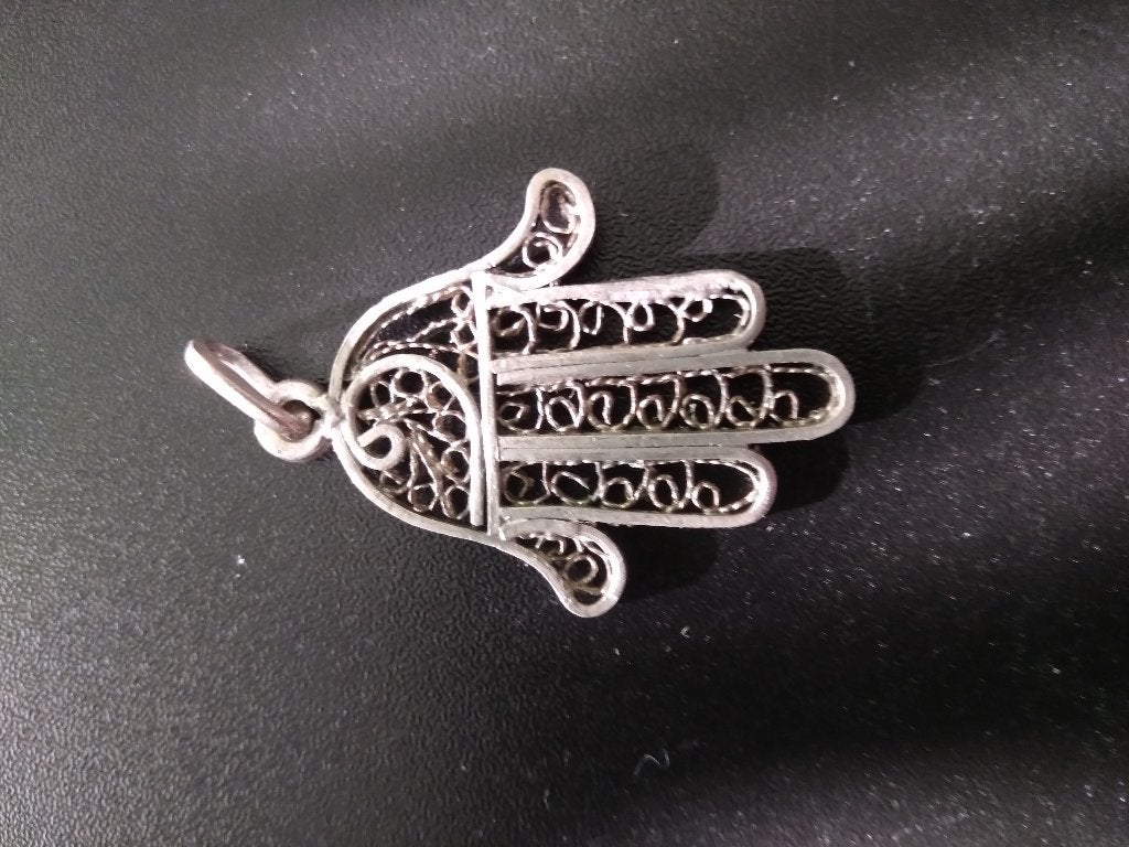 Hamsa Hand Hanger - Filigraan Design- zilverkleurig, Verzenden