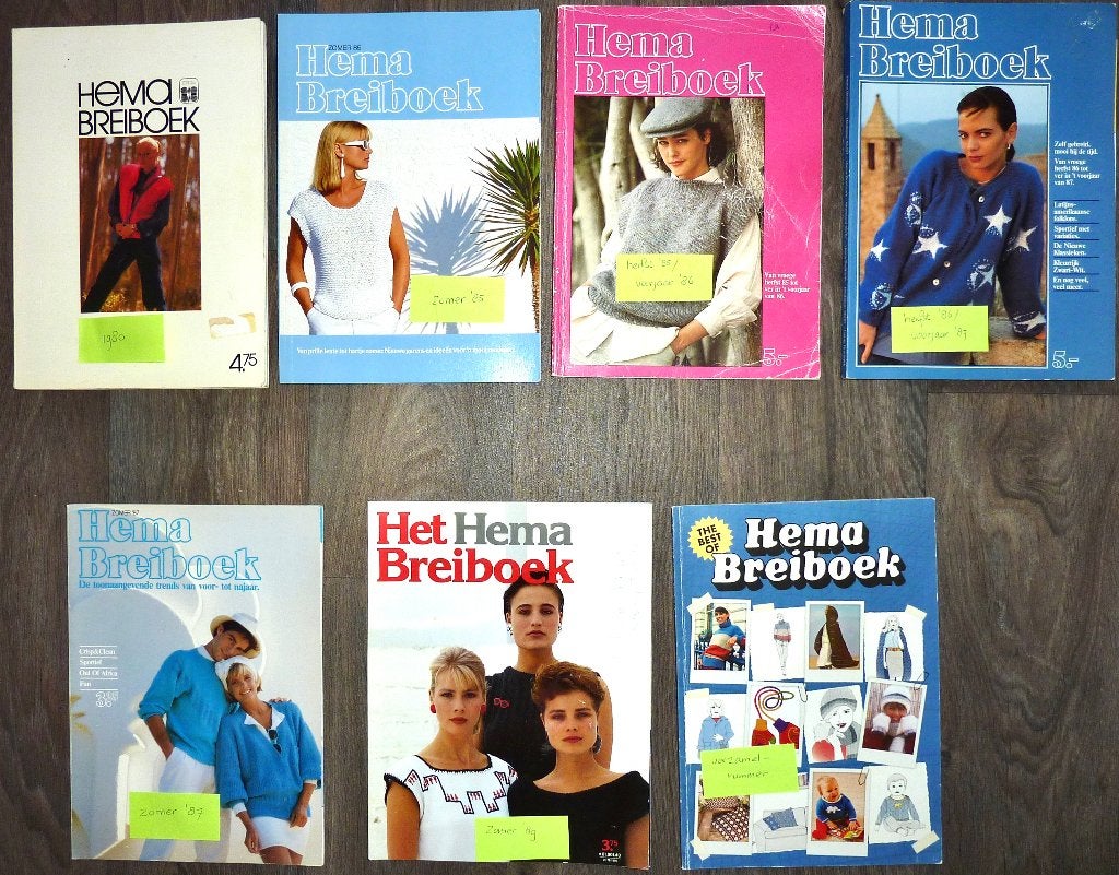 HEMA BREIBOEKEN 1980-1992, Ophalen, Zo goed als nieuw, Breien of Haken, Patroon of Boek