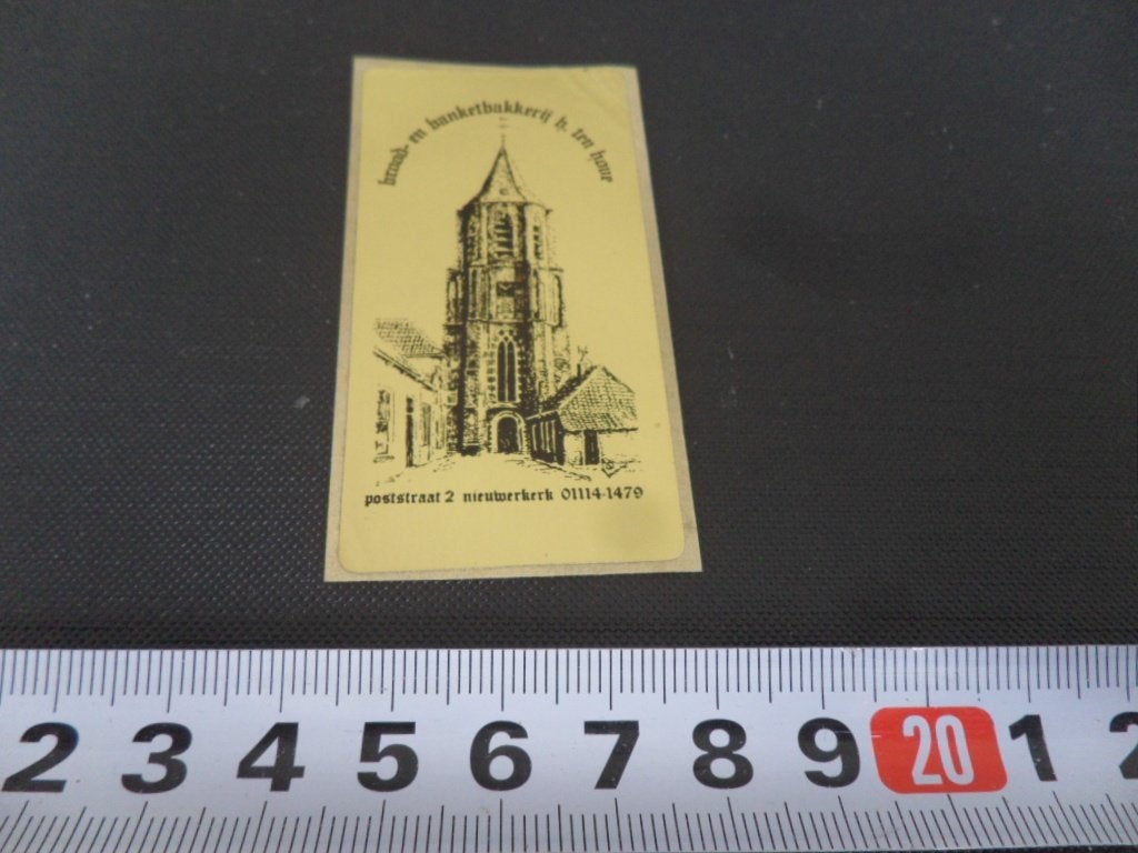 sticker folie nieuwerkerk brood/banketbakkerij h ten hove, Ophalen of Verzenden, Zo goed als nieuw