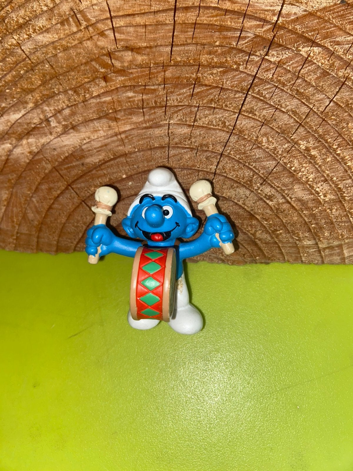 Smurfen smurf met grote trom, Verzamelen, Ophalen of Verzenden, Gebruikt