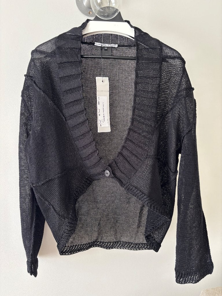 LIVIANA CONTI: zwart bolero vestje 100% linnen - nieuw, Kleding | Dames, LIVIANA CONTI, Zwart, Maat 42/44 (L), Nieuw