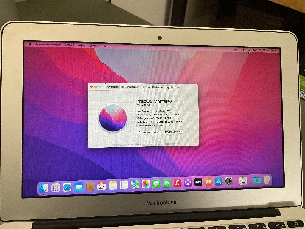 MacBook Air A1465, (11 inch, 2015), Computers en Software, Apple Macbooks, Gebruikt, MacBook Air, 11 inch, Minder dan 2 Ghz, 128 GB of minder
