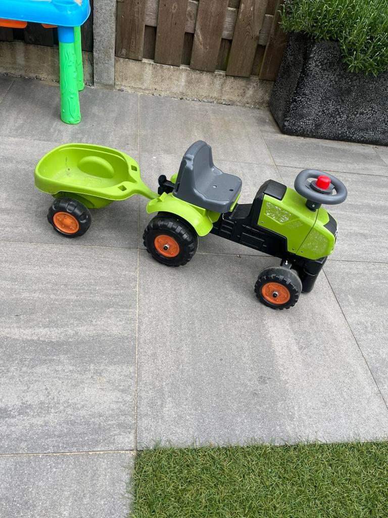Speelgoed loop tractor, Ophalen, Gebruikt, Overige merken, Met kar of aanhanger