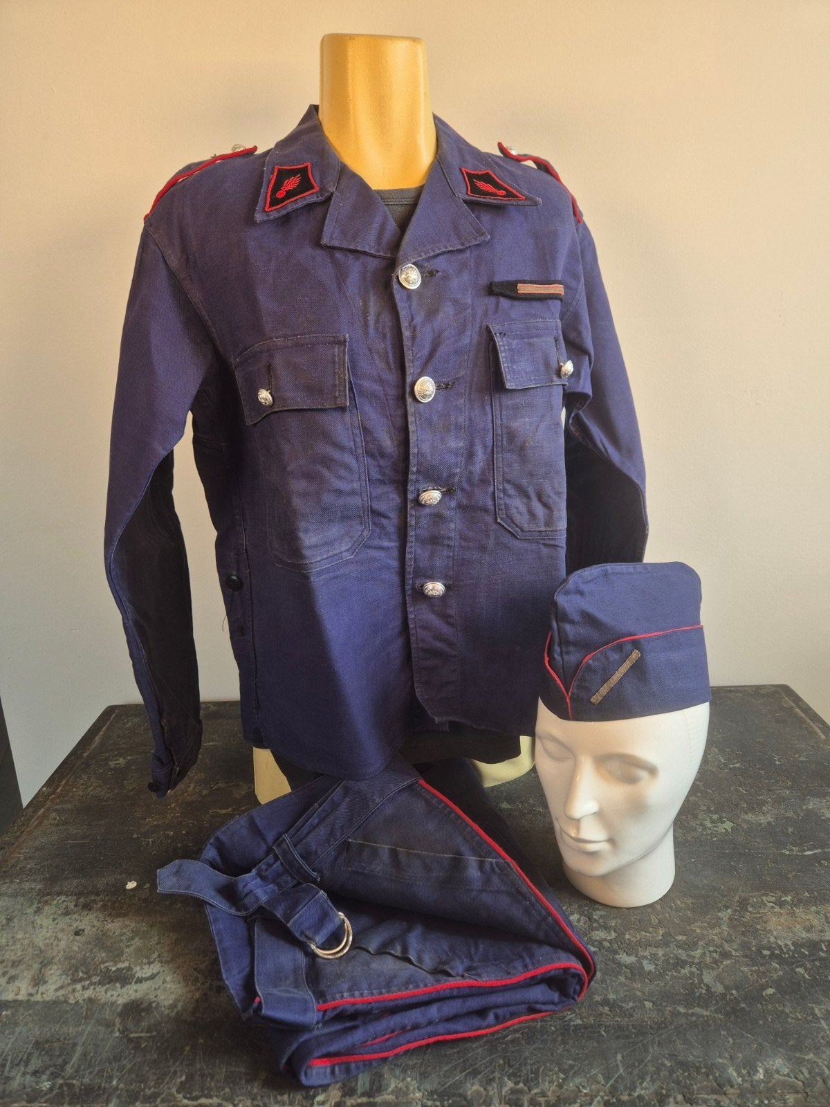 Franse Brandweer Uniform Werkset Mle 1965 – Adjudant, Ophalen of Verzenden, Overige soorten, Overige gebieden, Kleding of Schoenen