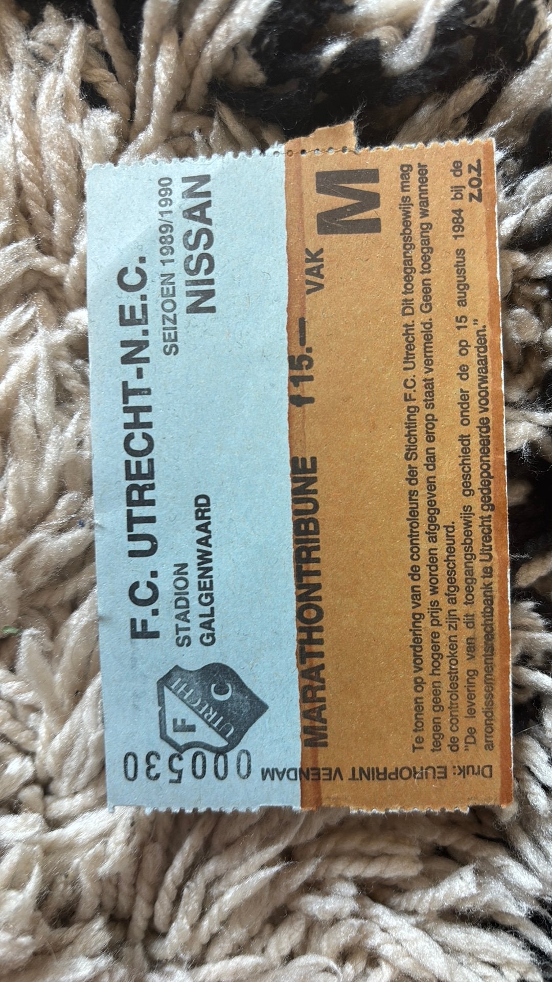 Oud stadiontticket kaartje, Verzenden, Feyenoord