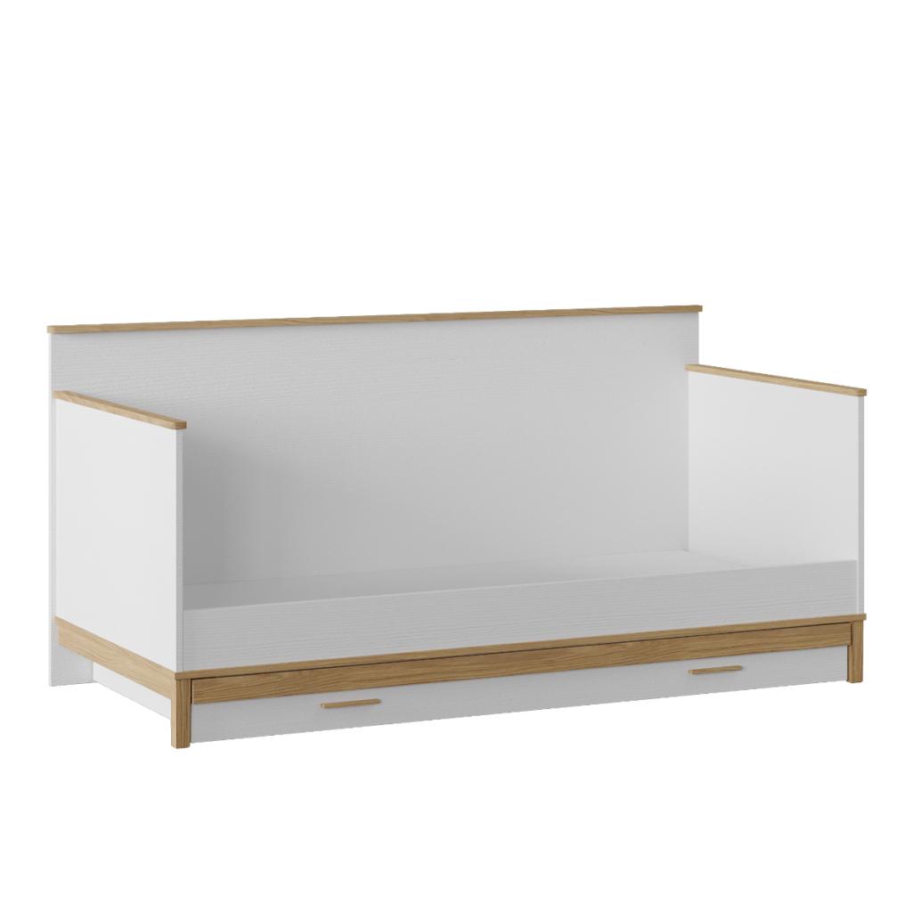 Etto kajuitbed/bedbank - 90x200 - Wit/eikenkleur, Niet ingevuld, Niet ingevuld, Niet ingevuld