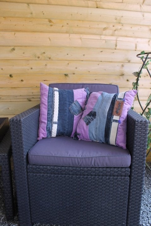 2 nieuwe kussen lila,blauw, Blauw, Vierkant, Nieuw, Ophalen of Verzenden