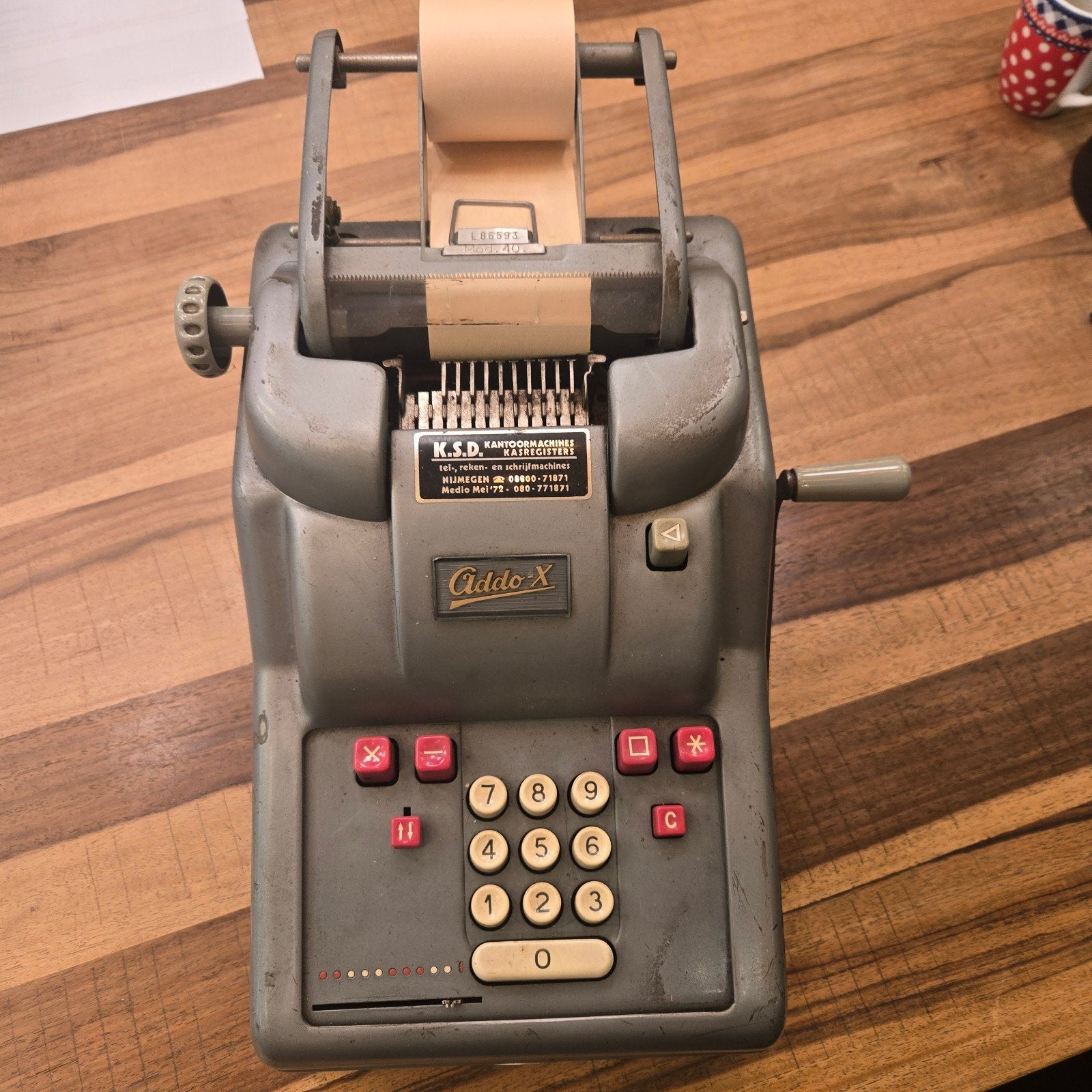 Vintage Addo-X Rekenmachine - K.S.D. Kantoormachines, Ophalen of Verzenden