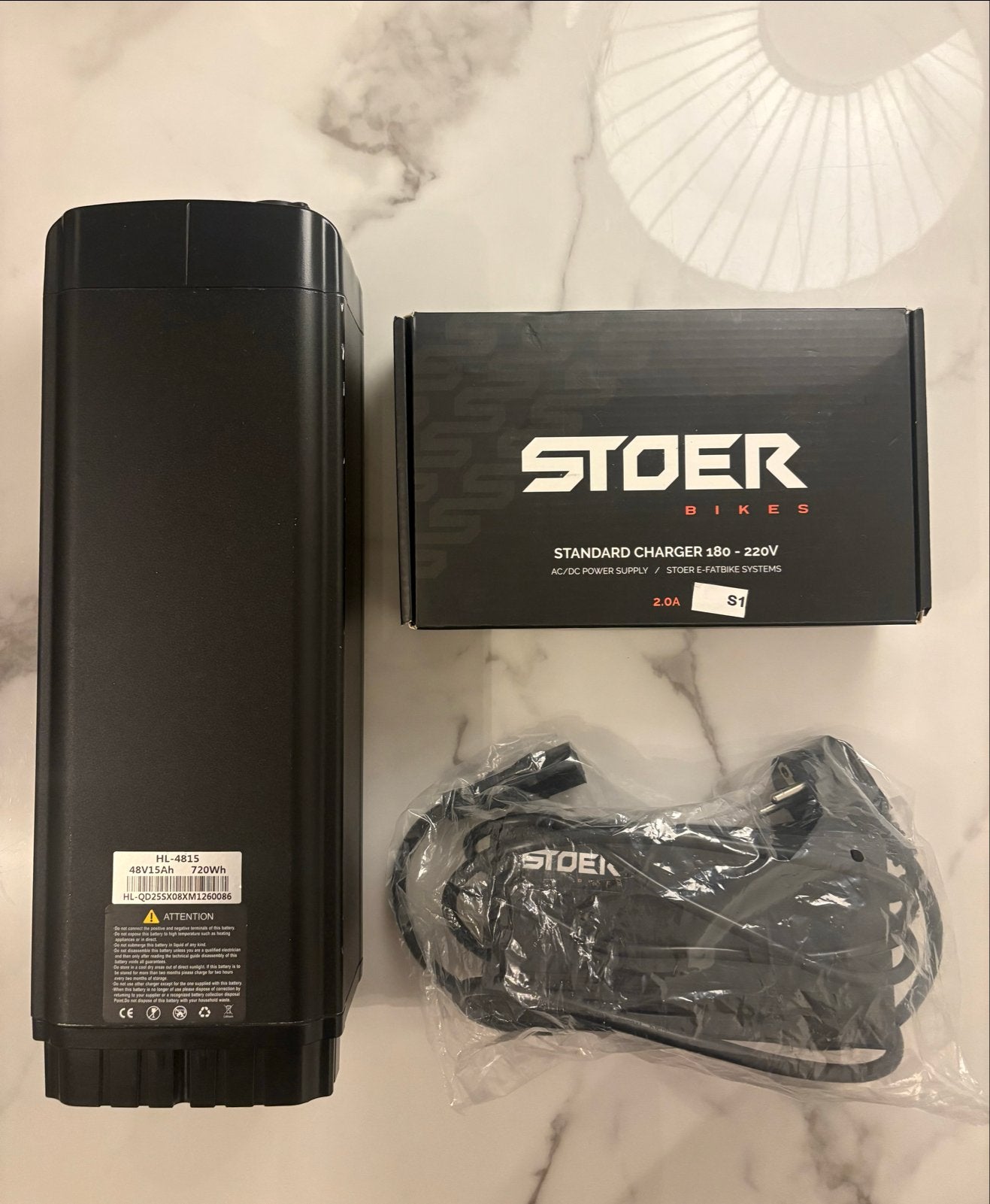 Accu 48V 15Ah (720Wh) + Originele STOER oplader, Fietsen en Brommers, Fietsaccessoires | Fietsaccu's, Ophalen, Zo goed als nieuw