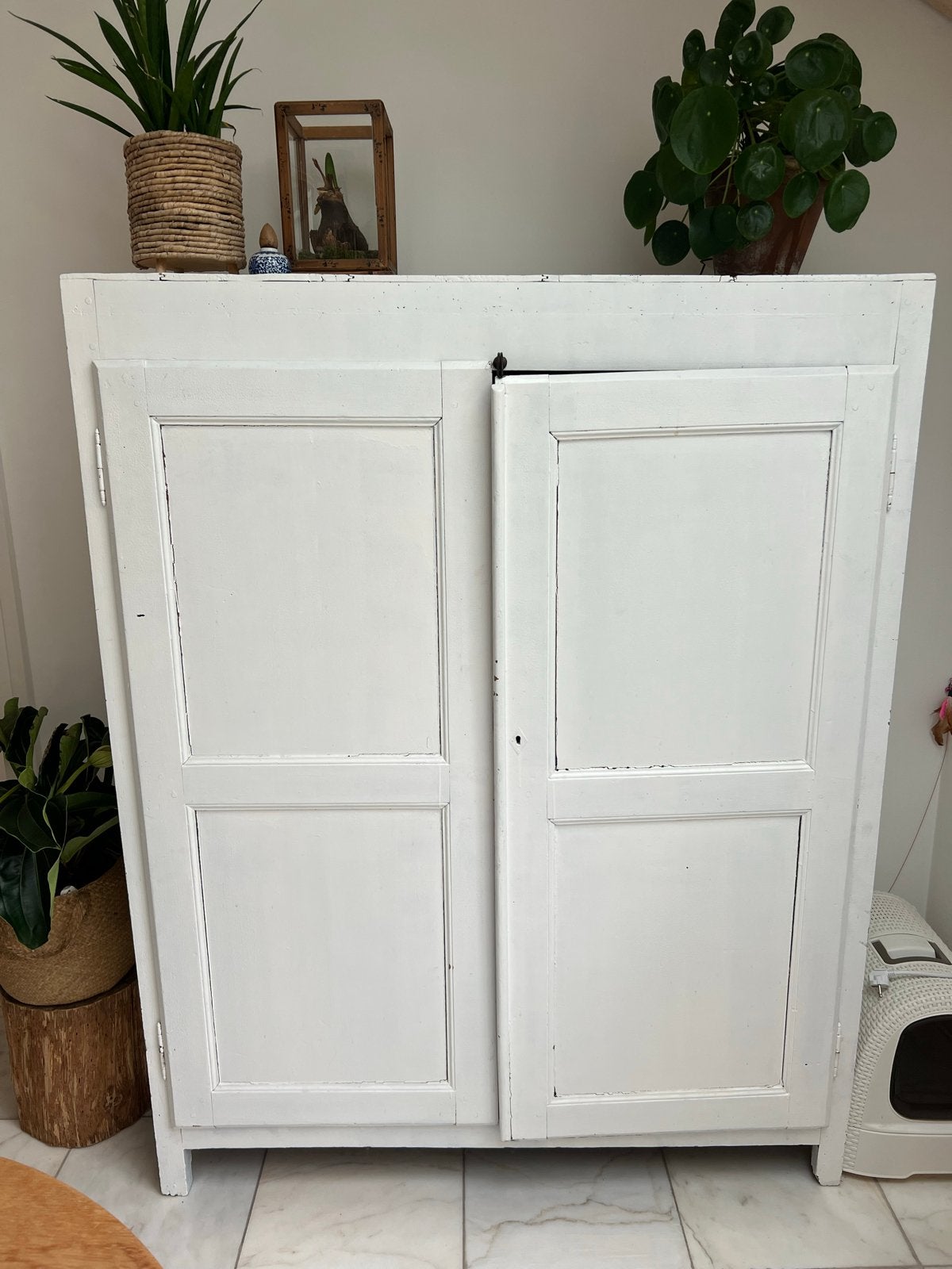 Vintage brocante kast met uniek geometrisch patroon, Ophalen