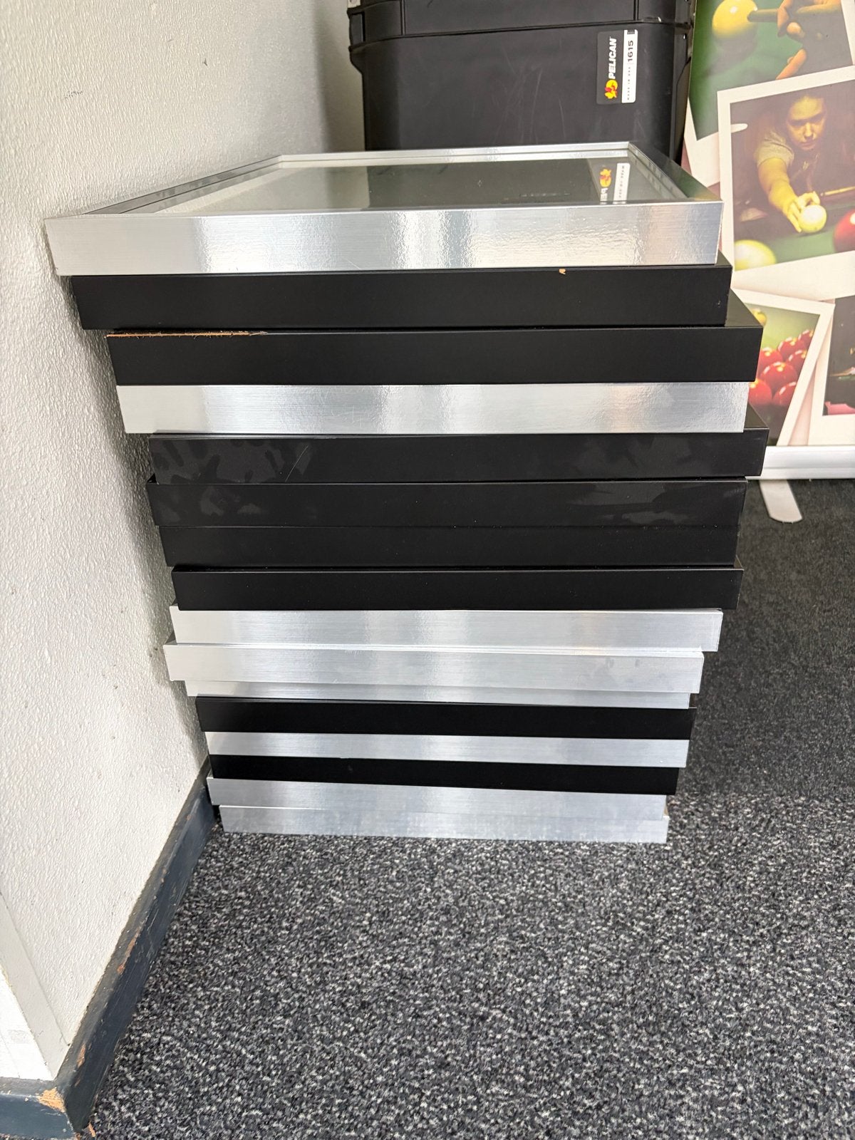 IKEA RIBBA Fotolijsten 40x50 en 50x50 cm - Zwart en Zilver, Ophalen, Gebruikt, Fotolijst, Met glas