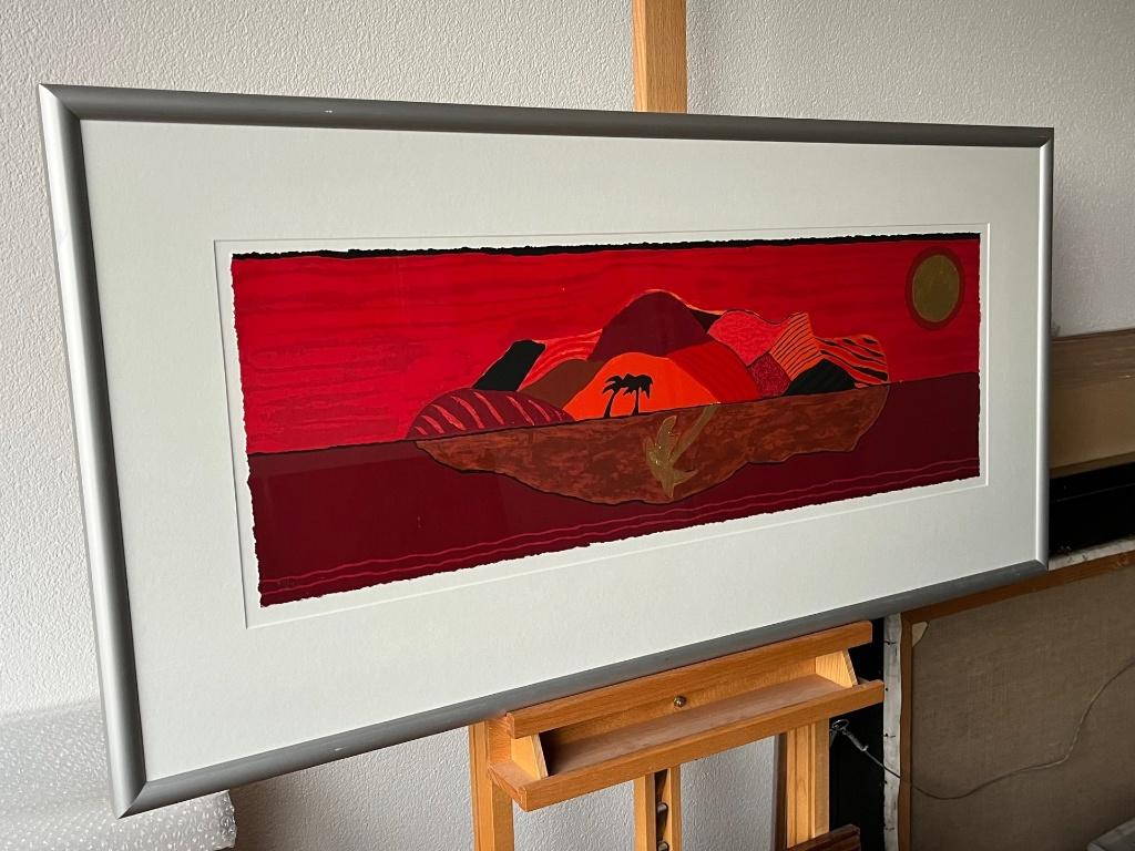 Ronald Boonacker, ingelijste zeefdruk Mahe Seychelles I, Antiek en Kunst, Kunst | Litho's en Zeefdrukken, Ophalen