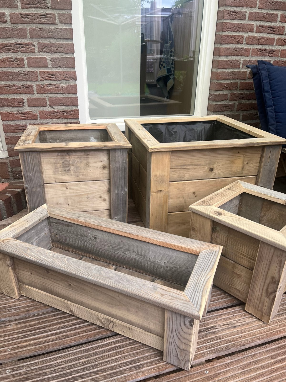 Bloembakken, Ophalen, Zo goed als nieuw, Hout, Tuin