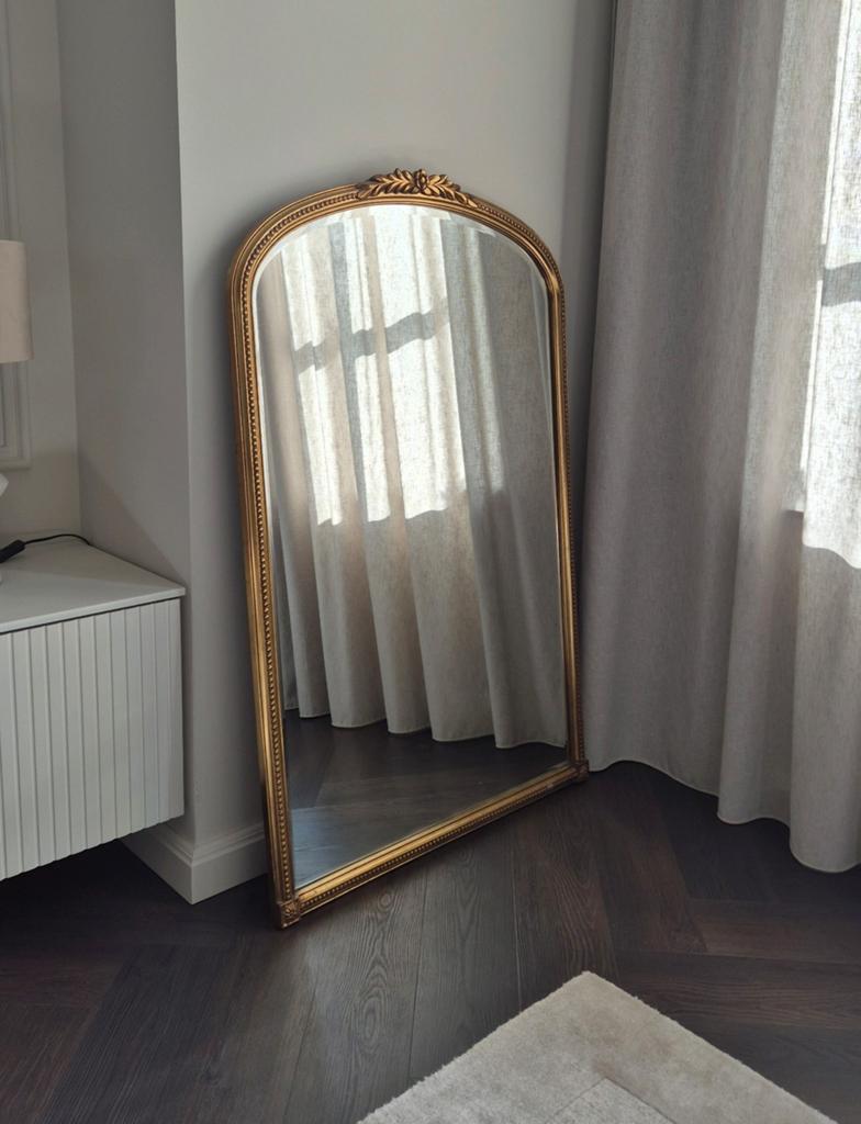 Grote Gouden Vintage Spiegel | 125x80cm Goud Facet Geslepen, Gebruikt, 100 tot 150 cm, Ophalen of Verzenden, 75 tot 100 cm