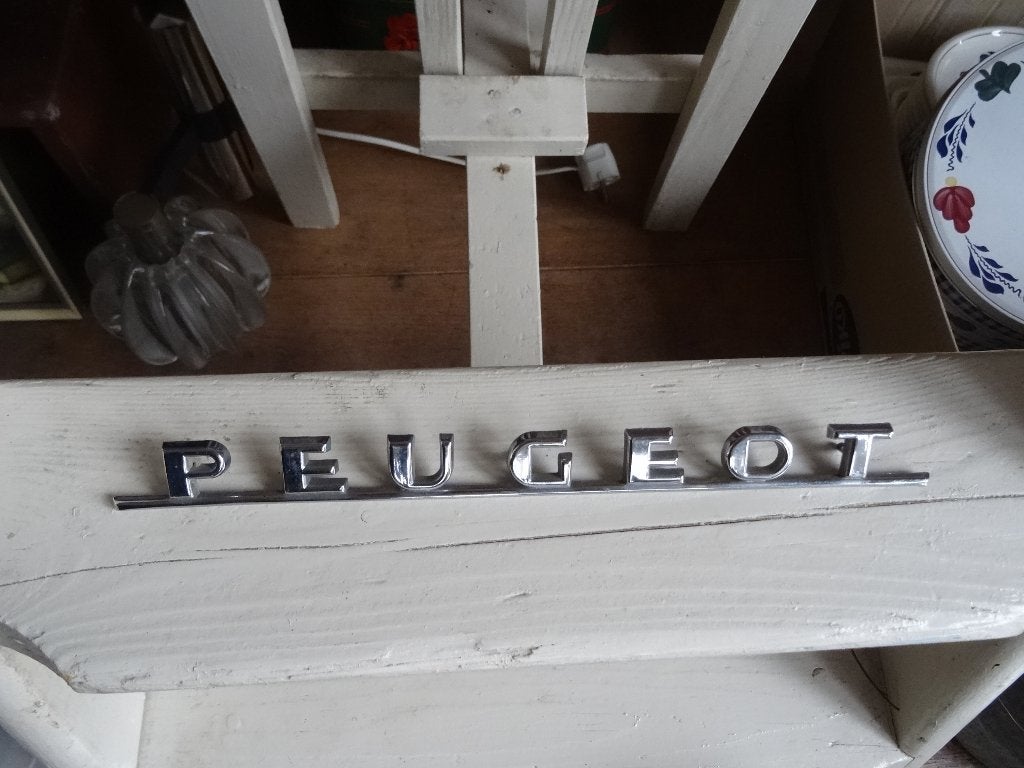 Oud auto embleem Peugeot vintage, Verzamelen, Ophalen, Zo goed als nieuw, Auto's