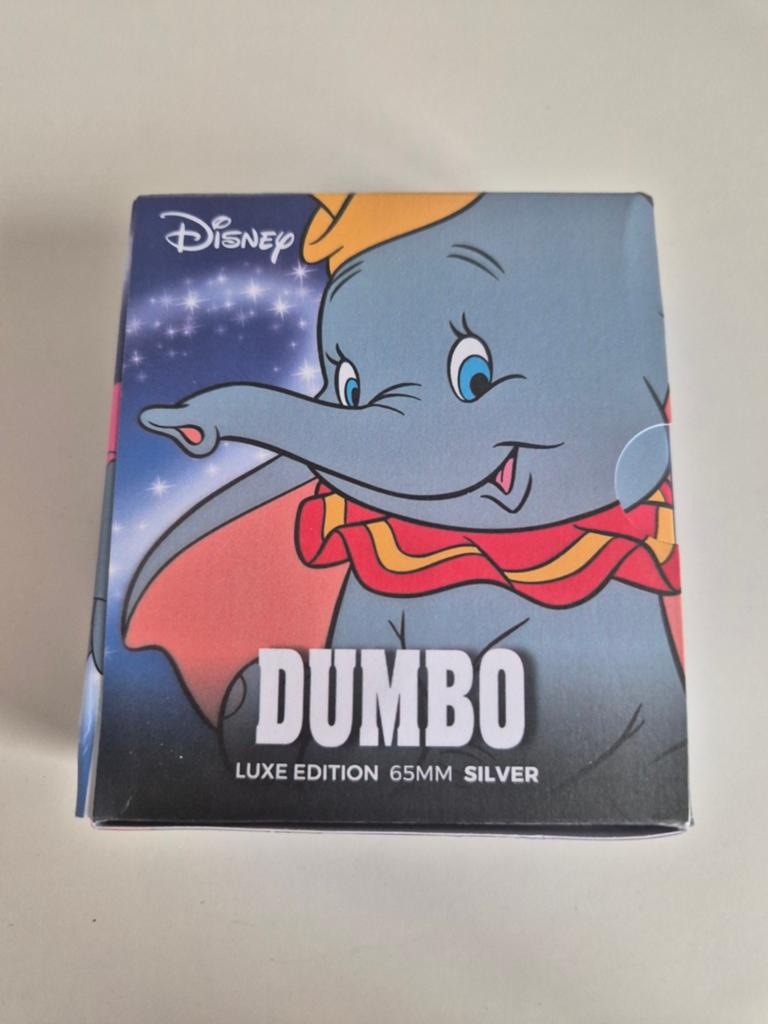 Disney Dumbo Luxe Editie 65mm Zilveren Herdenkingsmunt, Postzegels en Munten, Ophalen of Verzenden, Nederland en Buitenland, Munten