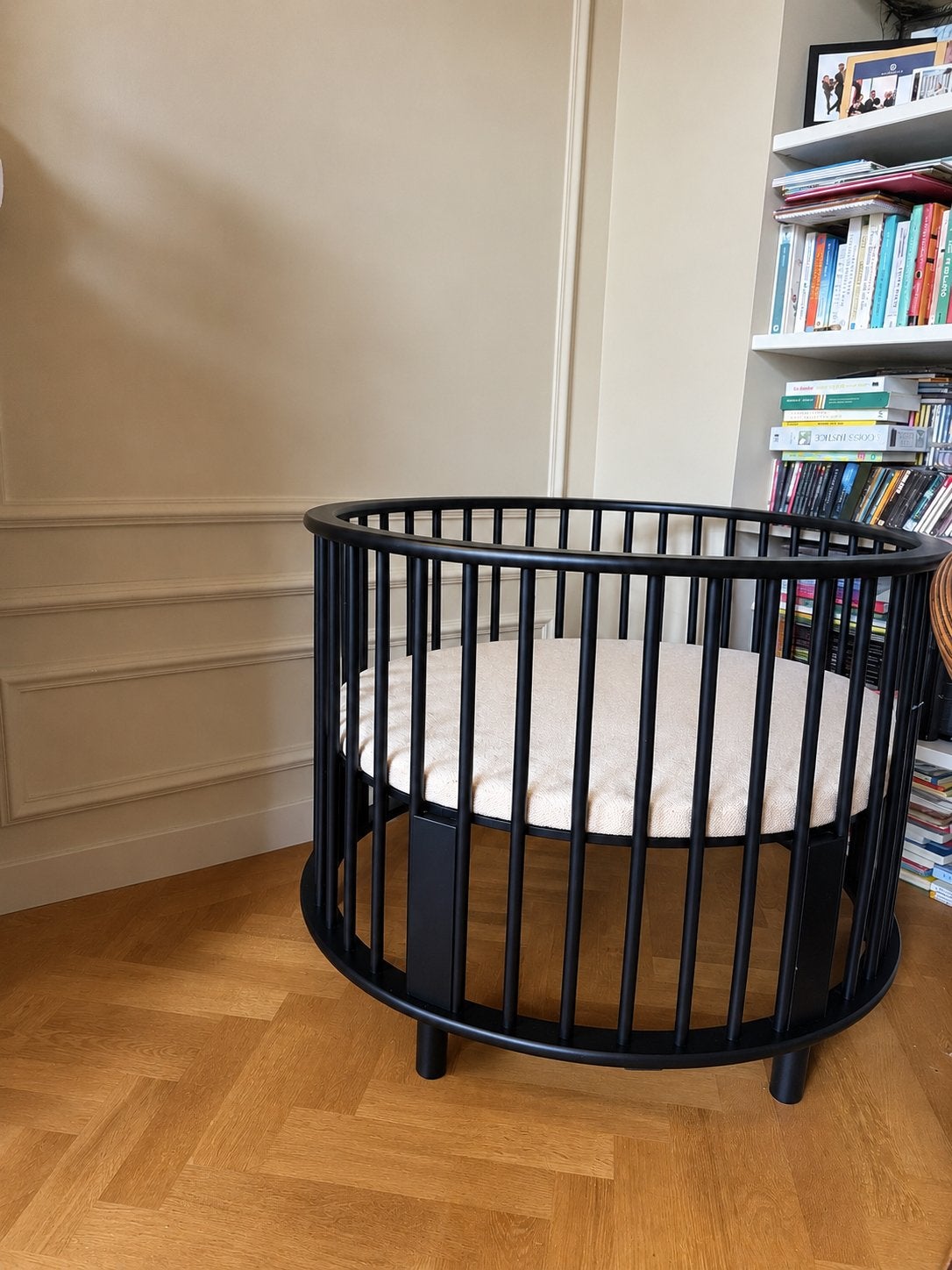 Bopita Rondo box | zwart | incl. Jollein boxkleed, Kinderen en Baby's, Ophalen, Zo goed als nieuw, Rond, Boxkleed