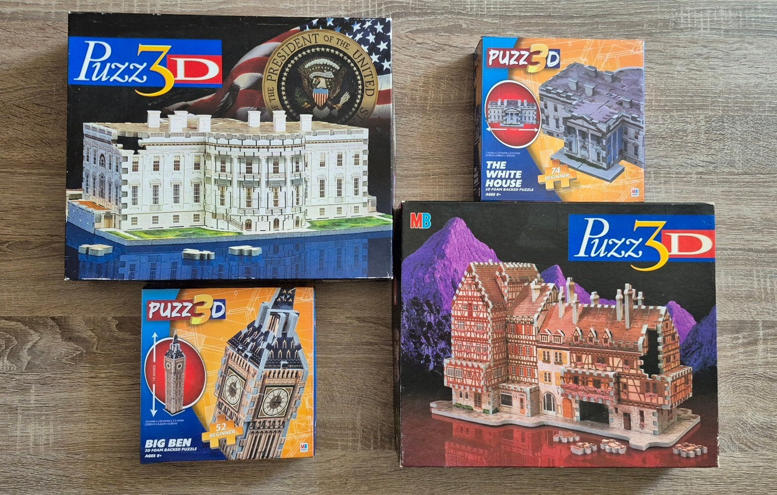 Puzz 3D Witte Huis, Big Ben, Beiers Herenhuis, Hobby en Vrije tijd, Denksport en Puzzels, Ophalen of Verzenden, Minder dan 500 stukjes