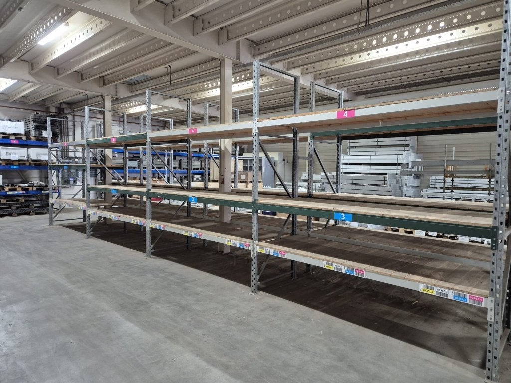 Stelling magazijnstelling grootvak 20 mtr., Ophalen