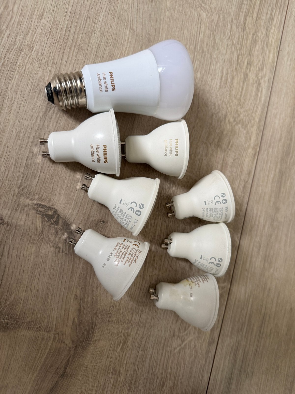 Philips Hue White Ambiance E27 en GU10 lampen (7 stuks), Ophalen of Verzenden, Gebruikt