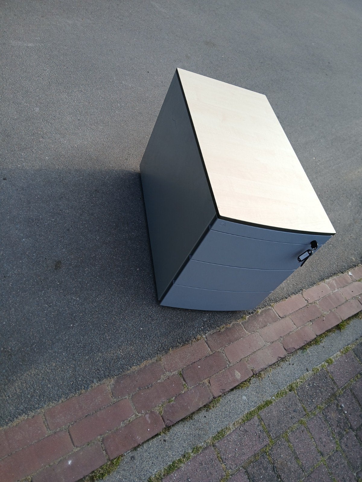 Ladeblok met 4 laden - Grijs/Houtkleur, Huis en Inrichting, Kasten | Ladekasten, Gebruikt, 75 cm of meer, Modern kantoor, 50 tot 100 cm