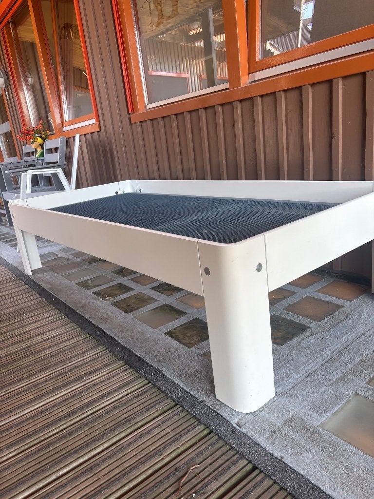 Bed, Ophalen, 90 cm, Eenpersoons, Wit
