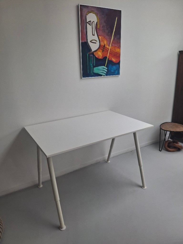 Mooi wit Ikea bureau / hoogte verstelbaar – Galant 120x80 cm, Ophalen, Gebruikt, 120 cm, In hoogte verstelbaar