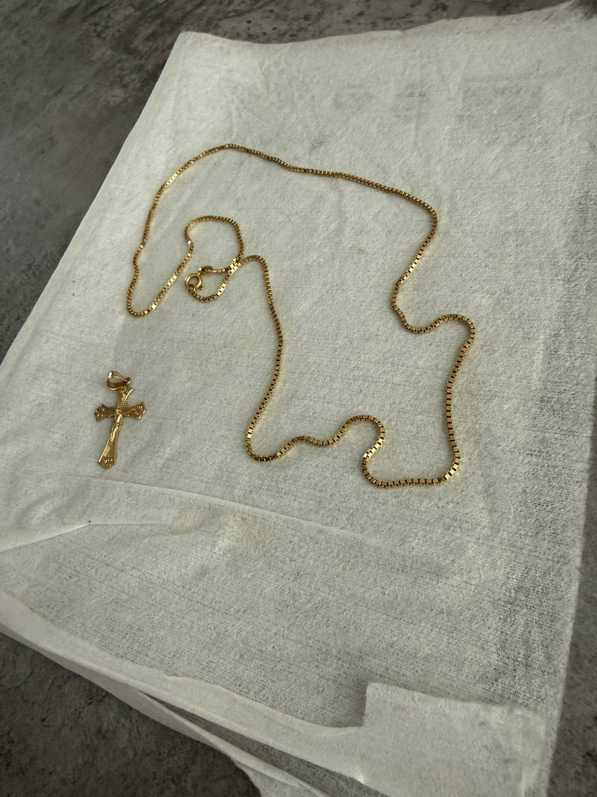 14k geelgouden ketting + hanger, Met hanger, Ophalen of Verzenden, Zo goed als nieuw, Goud