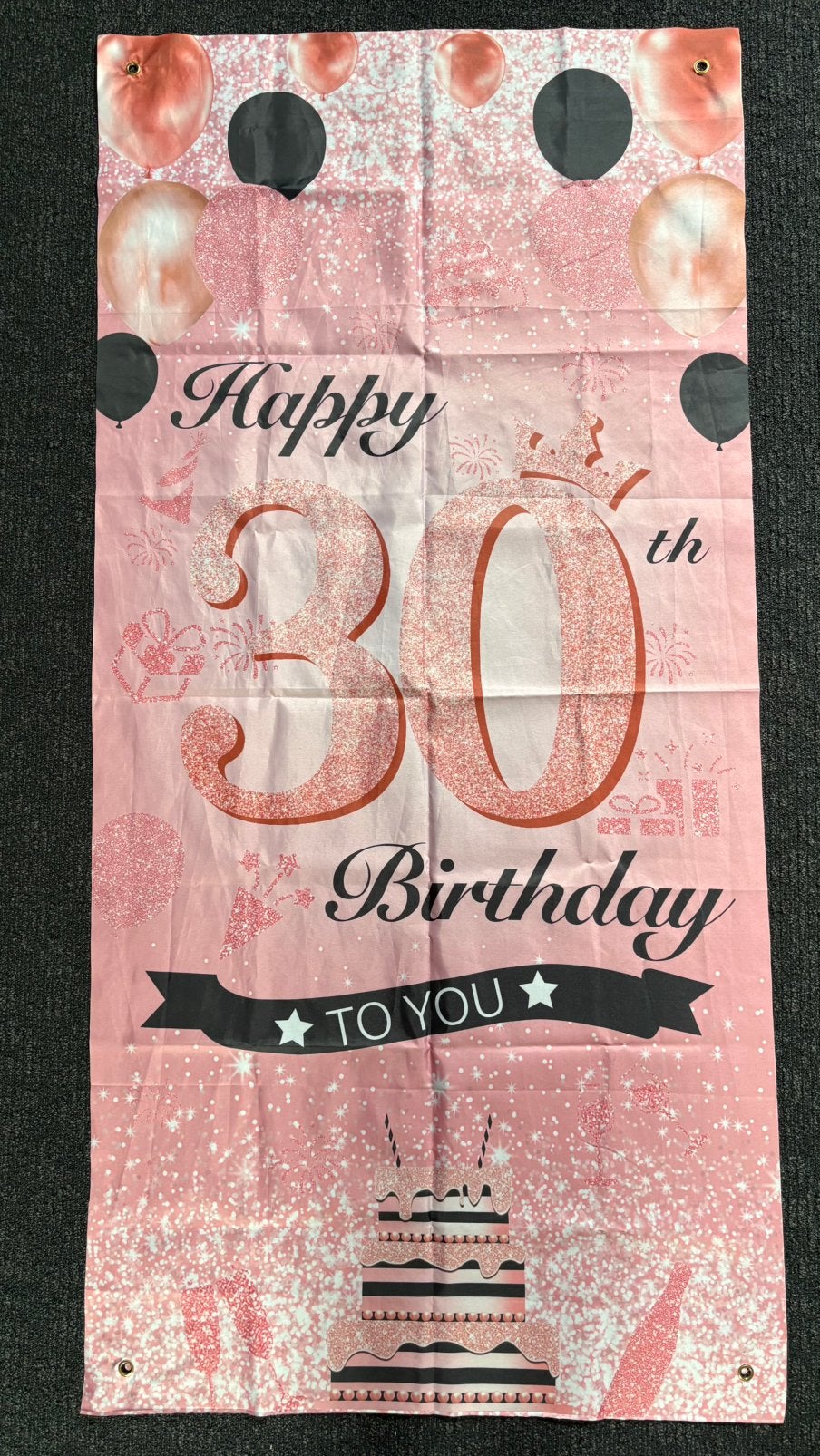 Happy 30th birthday verjaardags spanddoek, Ophalen of Verzenden, Nieuw, Versiering, Verjaardag