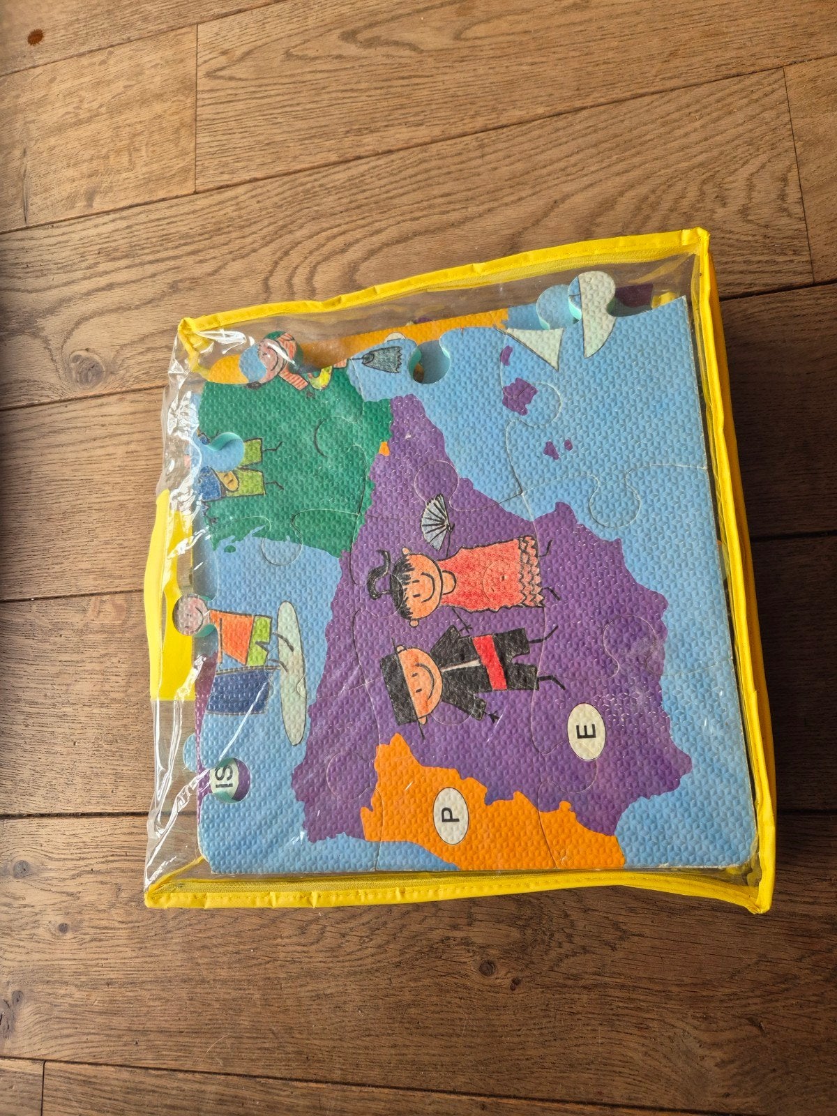 Foam puzzel Europa, Ophalen of Verzenden, 10 tot 50 stukjes, Gebruikt