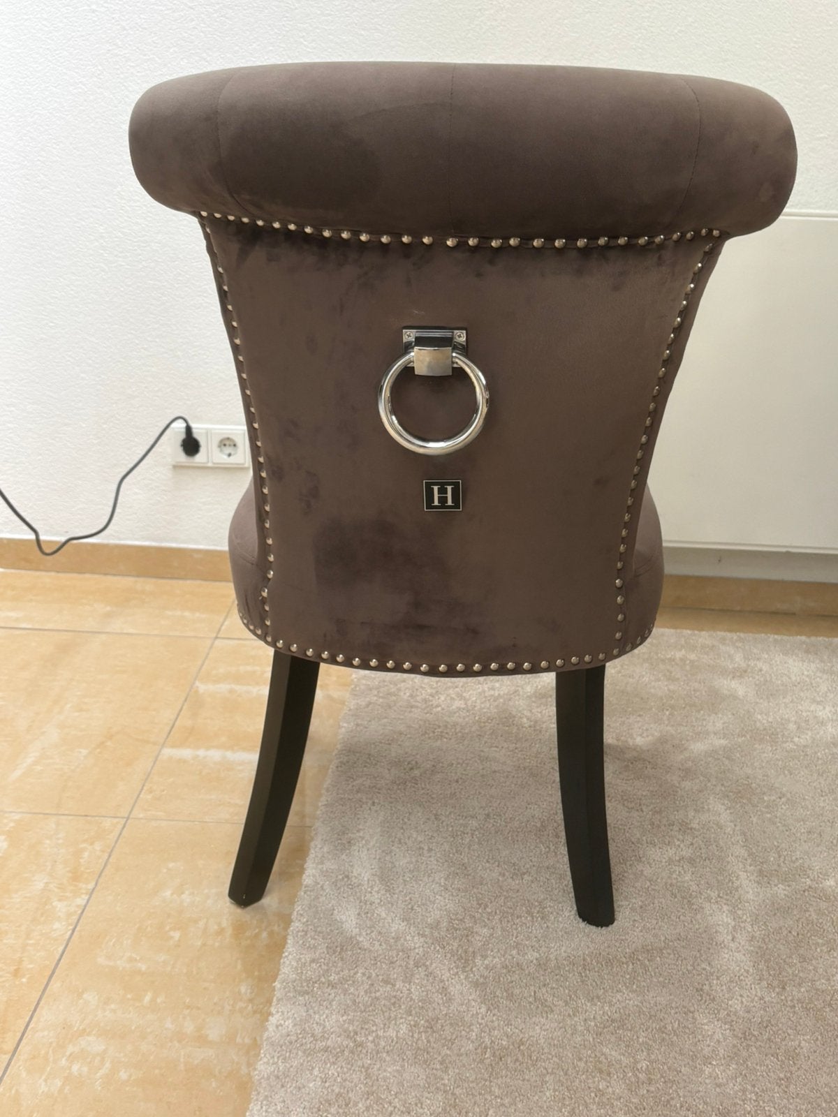 Luxe eettafel stoelen 6 stuks, Ophalen, Bruin, Zo goed als nieuw, Stof