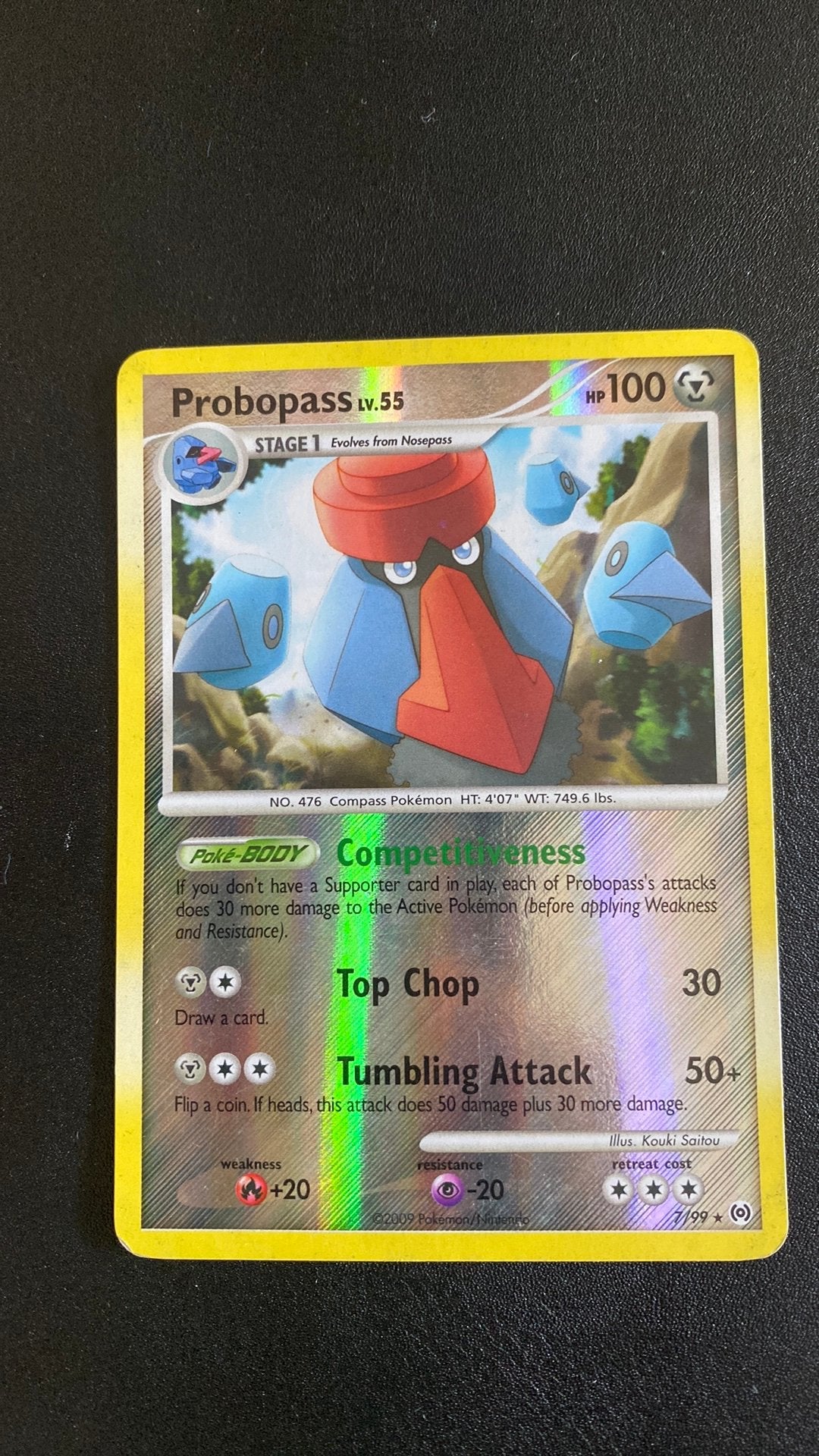 Pokemon probopass lv 55 reverse holo arceus, Ophalen of Verzenden, Gebruikt, Losse kaart
