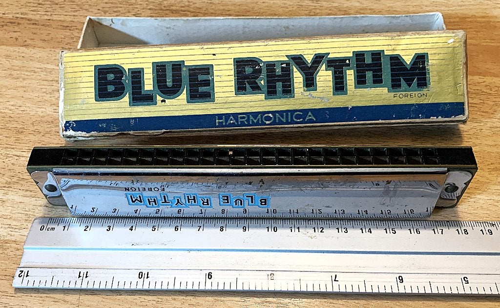 MONDHARMONICA BLUE RHYTHM FOREIGN 'G', Ophalen, Gebruikt, G-mondharmonica, Met koffer of doosje