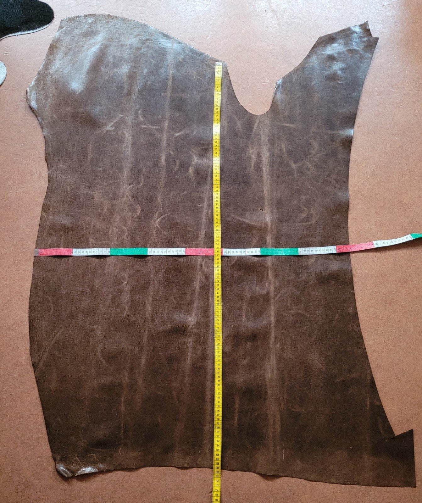 Heel groot restant echt leer., Bruin, Leer of Kunstleer, Ophalen of Verzenden, 30 tot 120 cm