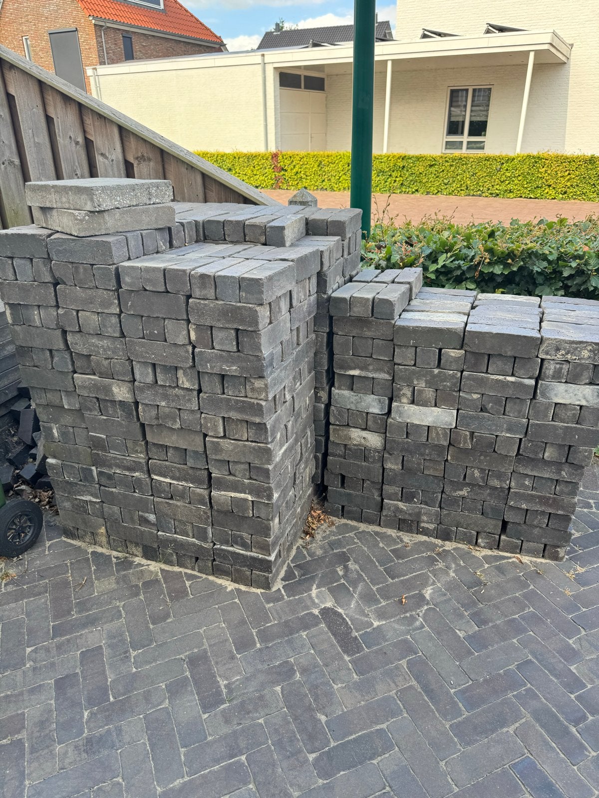 Gebakken Klinkers / Waaltjes Antraciet 20,5 x 6,5 x 6,5 cm, Tuin en Terras, Tegels en Klinkers, Ophalen, Gebruikt, Klinkers, 10 m² of meer