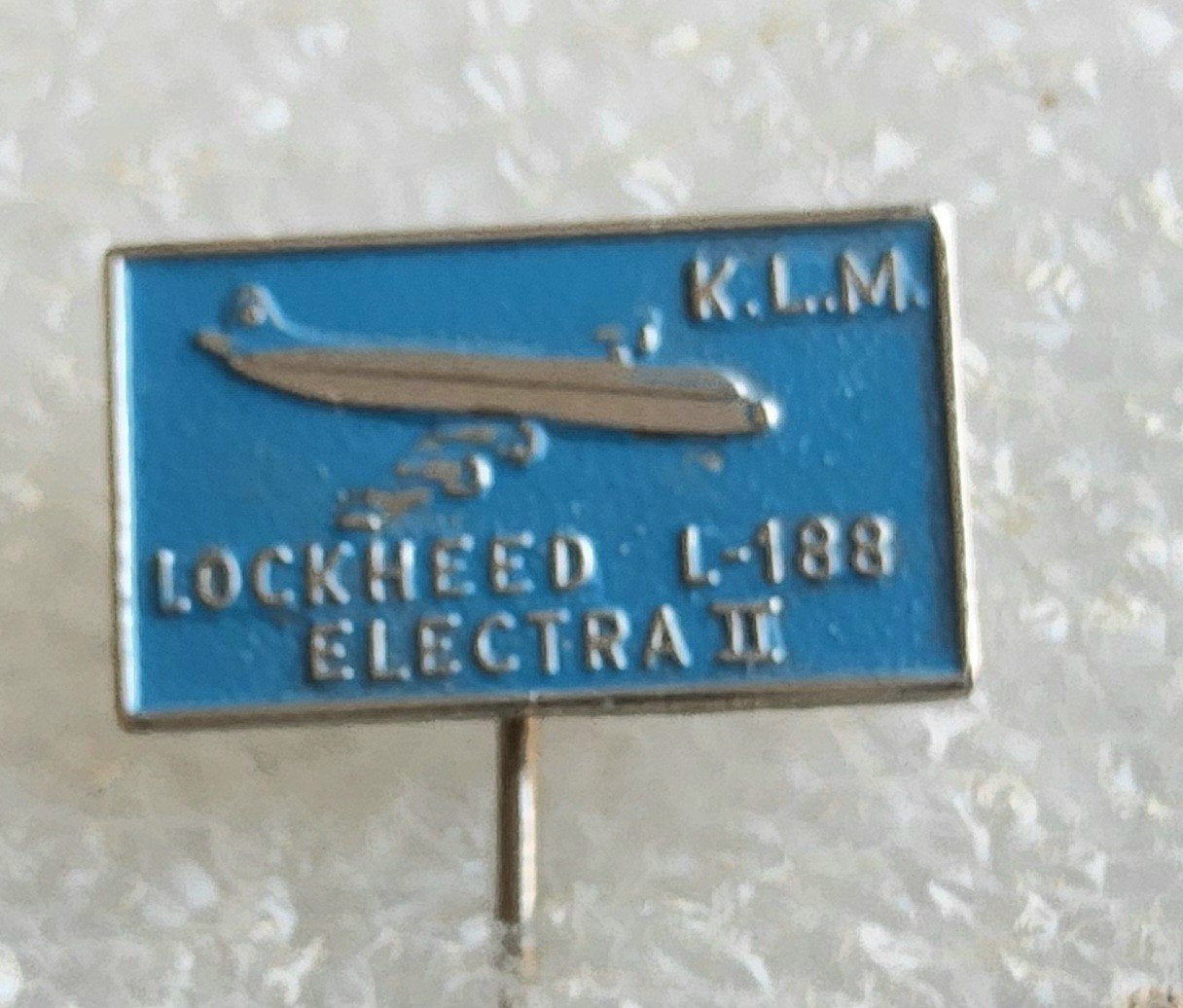 Vintage KLM Lockheed L-188 Electra II Speldje, Ophalen of Verzenden, Gebruikt, Overige onderwerpen, Speldje of Pin