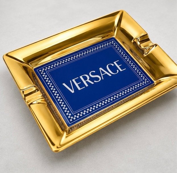 Originele Versace porseleinen asbak - 20x16 cm, Ophalen, Meerkleurig, Steen/keramiek, Klassiek