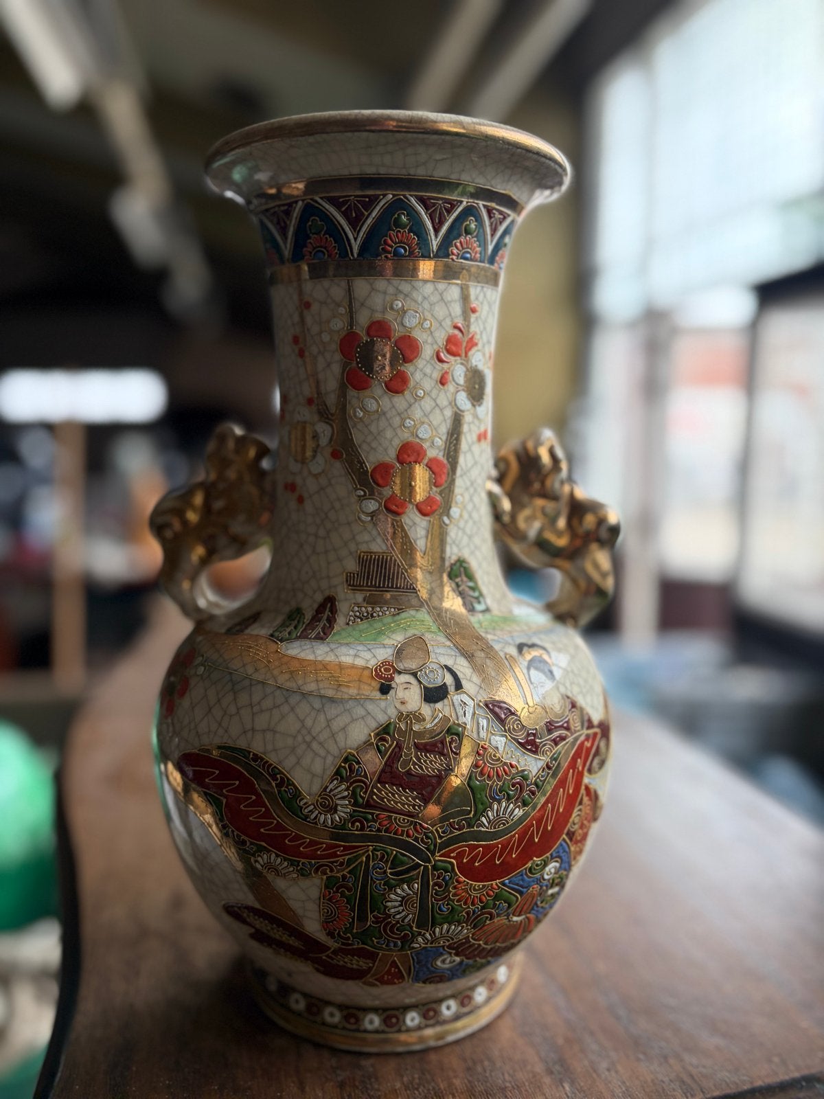 Antieke Japanse Satsuma Vaas, Antiek en Kunst, Ophalen