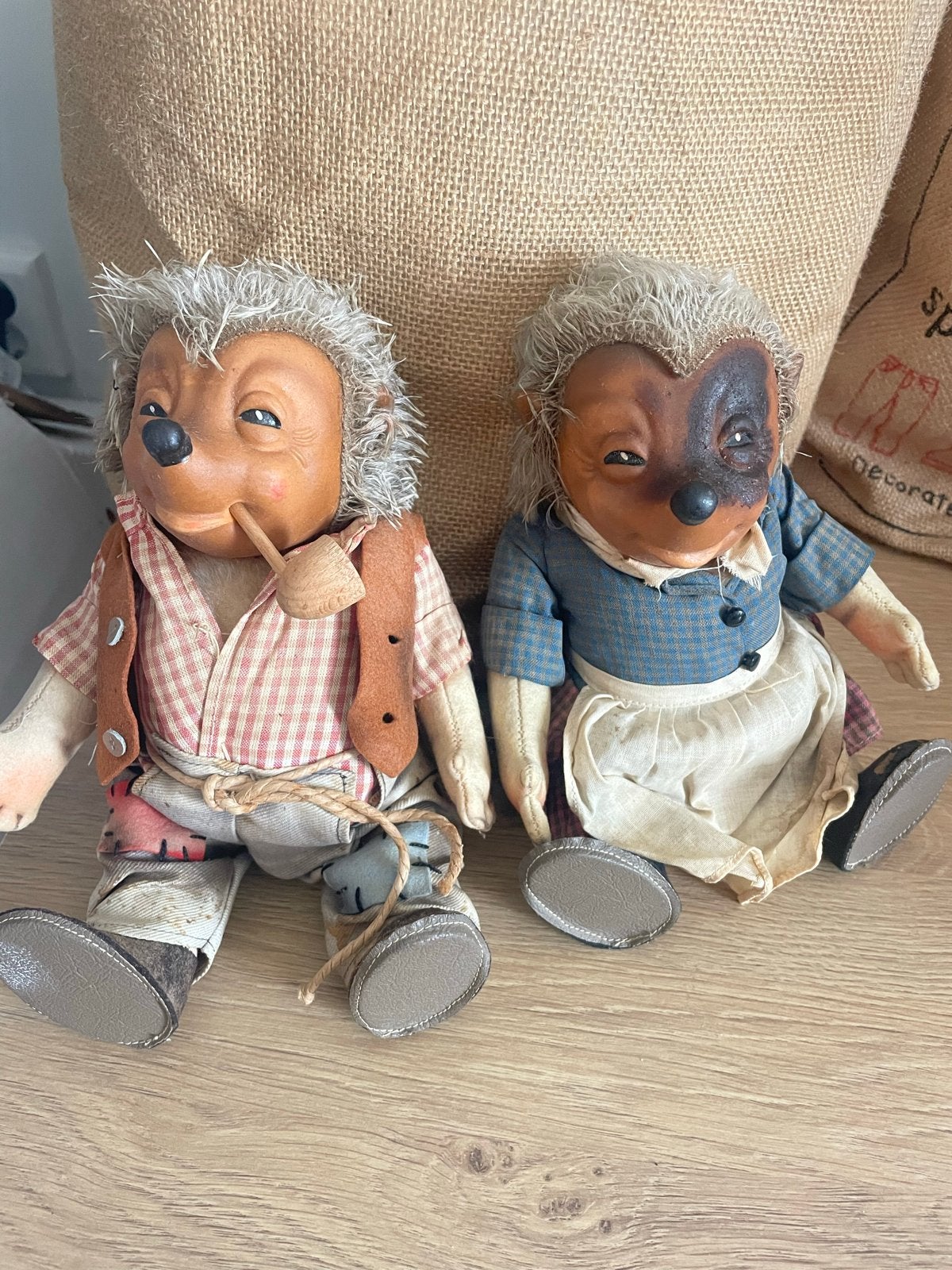 Vintage Egel Poppen - Set van 2, Verzamelen, Ophalen, Gebruikt, Pop